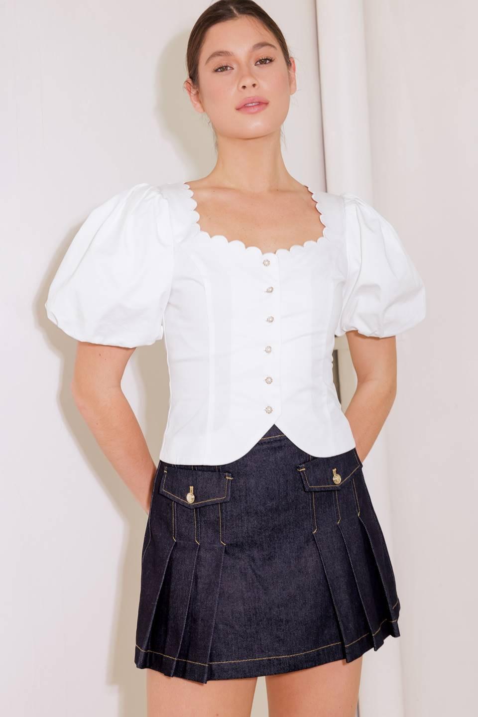 NEVER ORDINARY WOVEN TOP