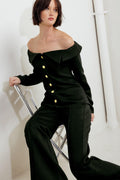 MODERN FLOW BLACK WOVEN TOP