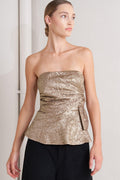 LIQUID GOLD WOVEN TOP