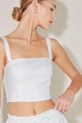 OCEAN BREEZE WOVEN CROP TOP