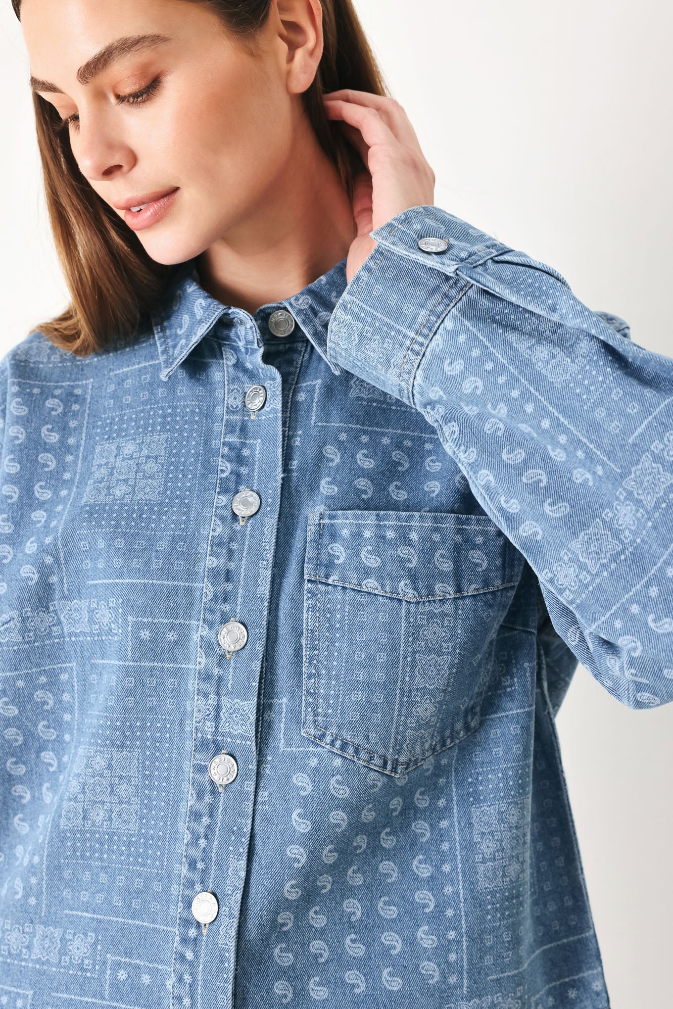 VINTAGE BANDANA DENIM JACKET