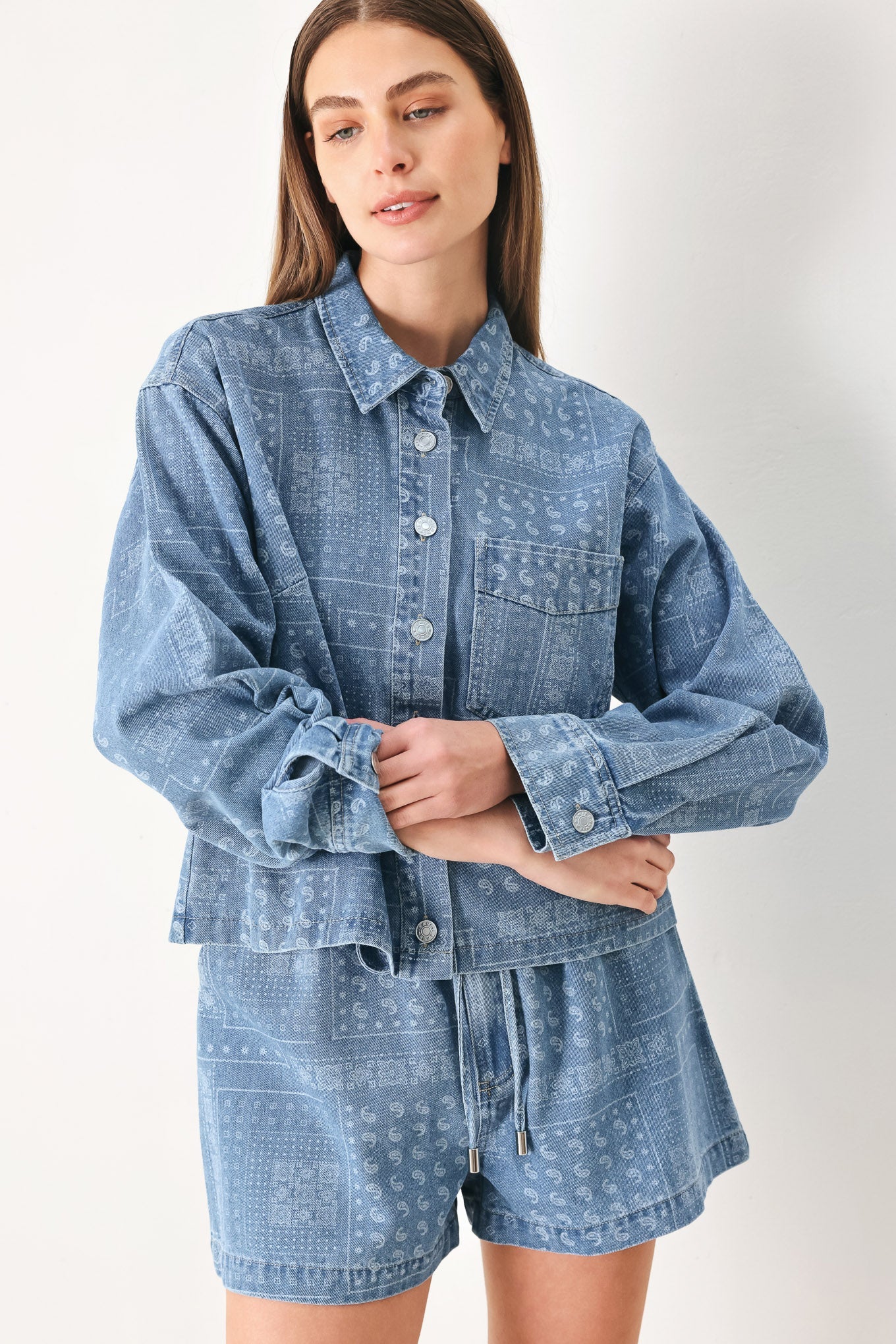 VINTAGE BANDANA DENIM JACKET