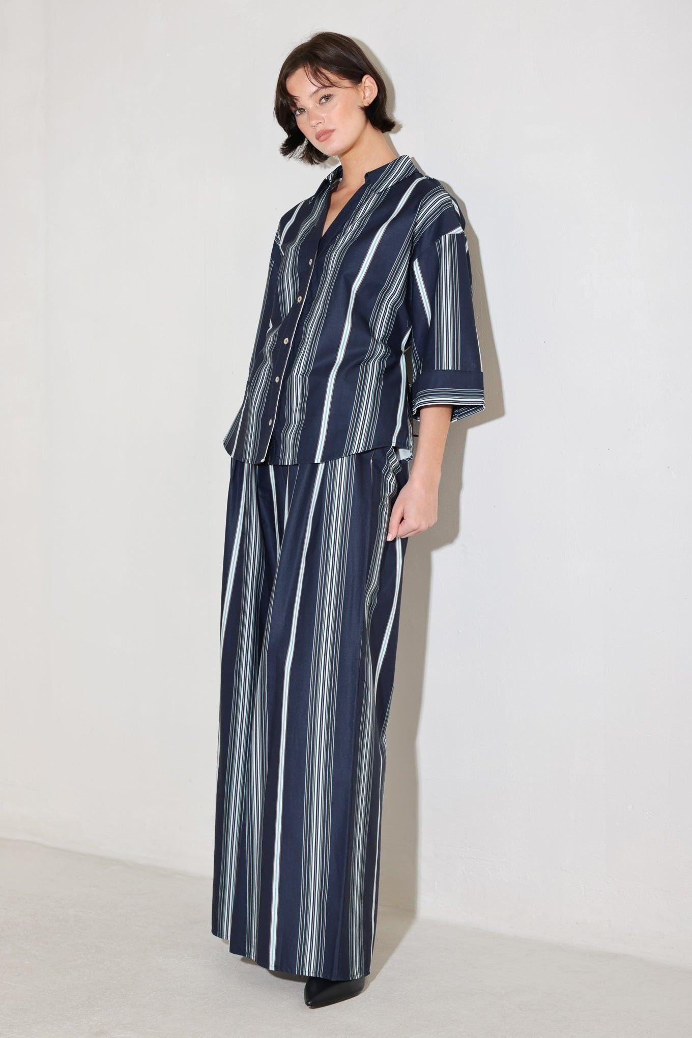 CITY STRIPE WOVEN TOP