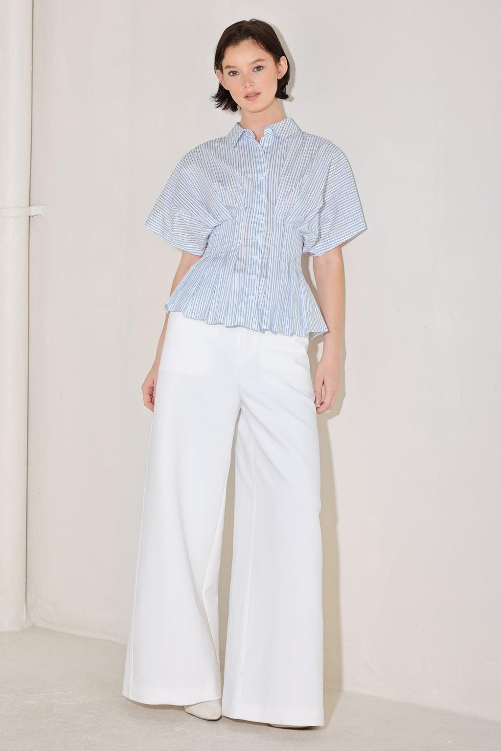 SKYLINE STRIPE WOVEN TOP