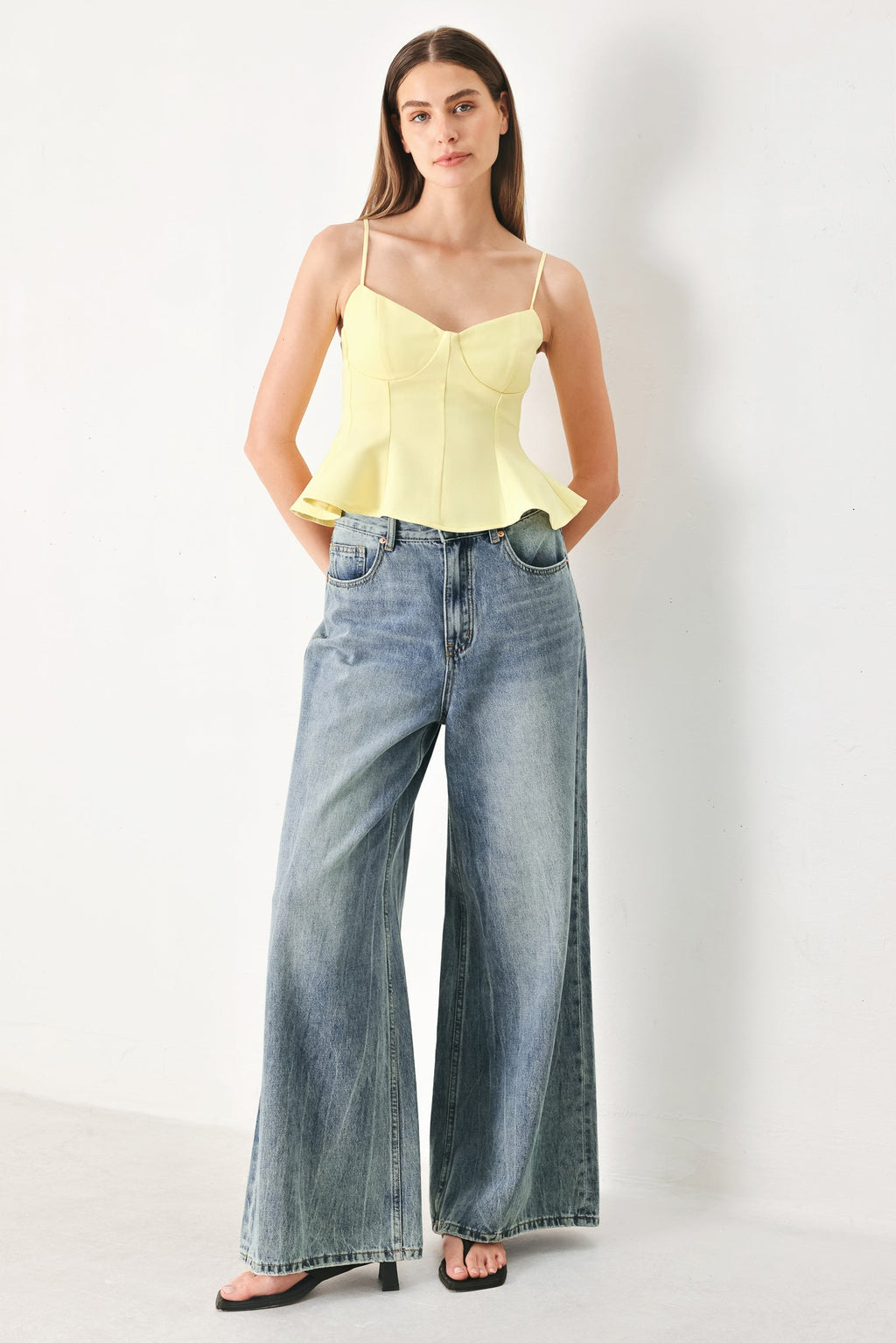 SWEET SUNSHINE WOVEN CAMI TOP