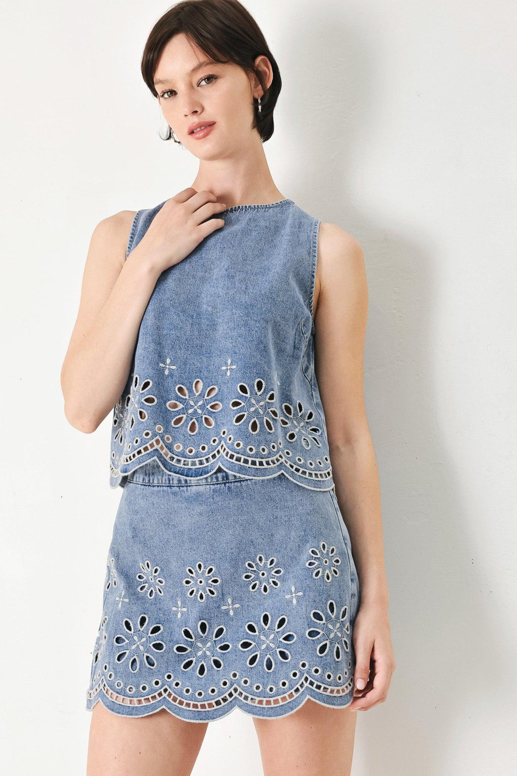 FLORAL LOVE DENIM TOP