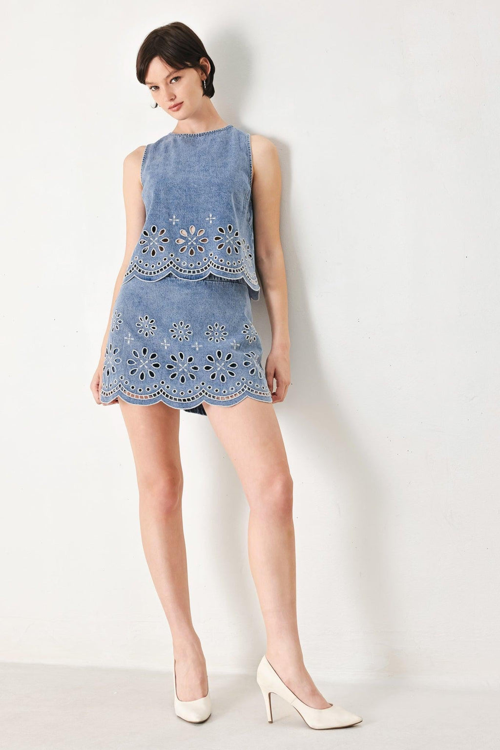 FLORAL LOVE DENIM TOP