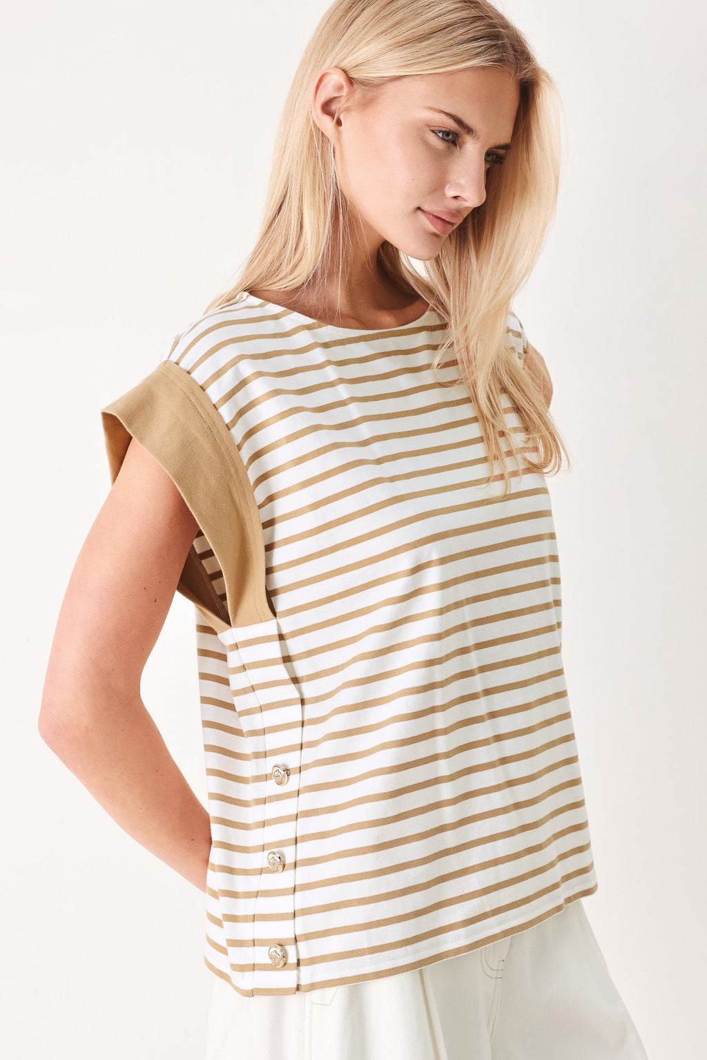 SUNSET MOOD STRIP KNIT TOP