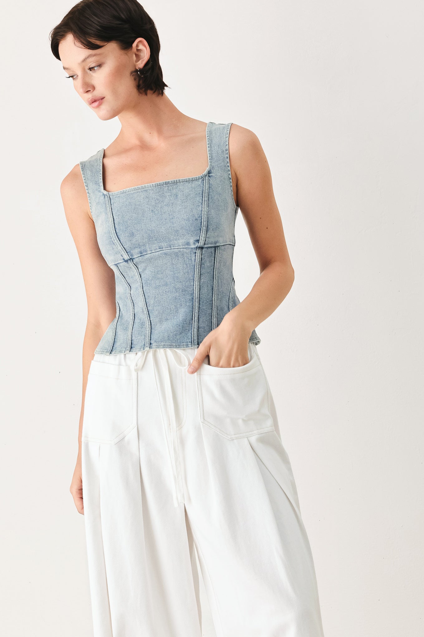 THE SEABREEZE DENIM TOP