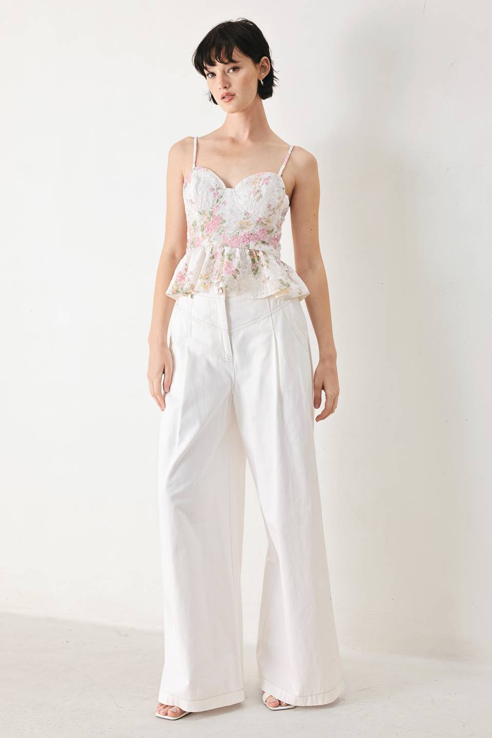 GARDEN STAY WOVEN BUSTIER TOP