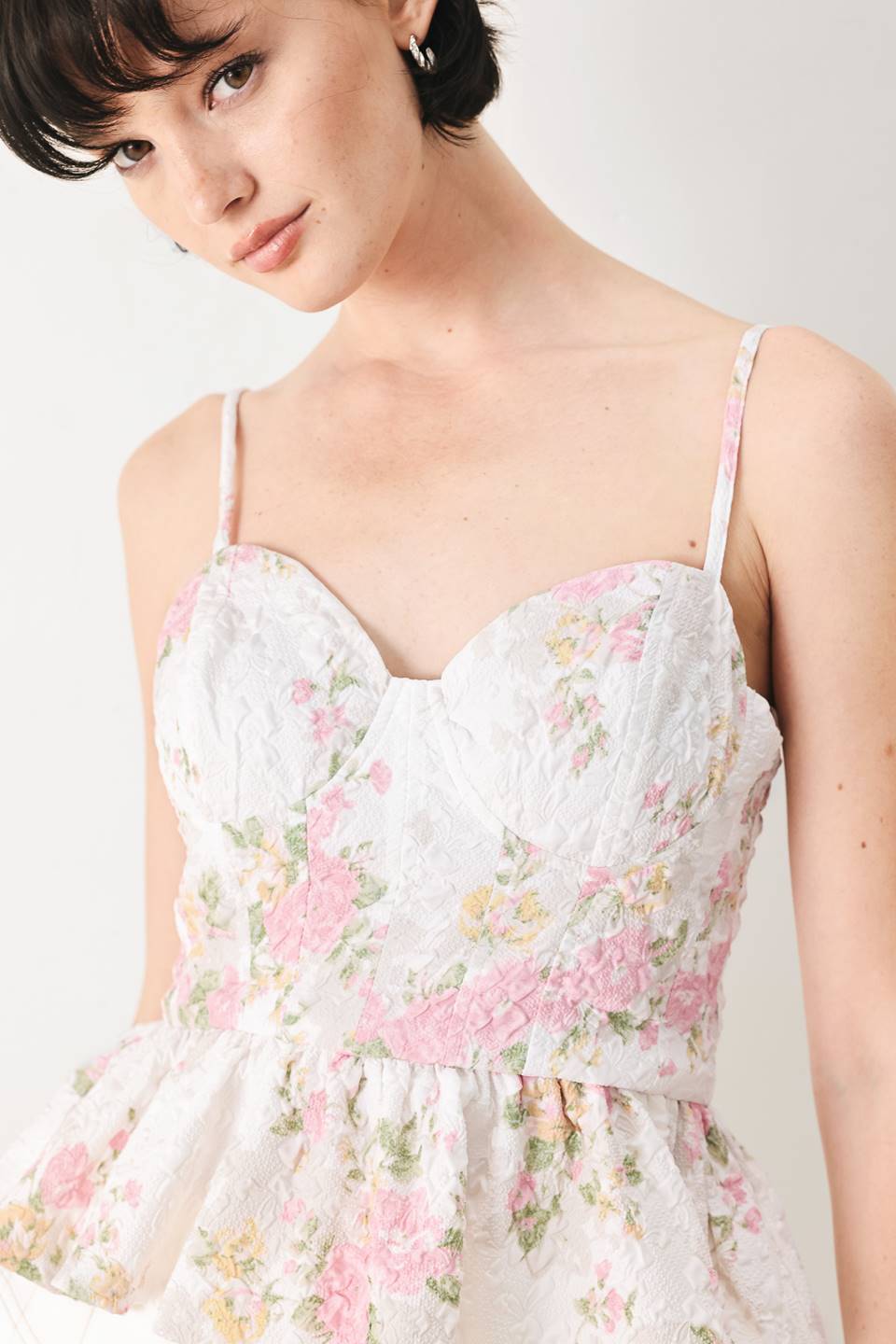 GARDEN STAY WOVEN BUSTIER TOP
