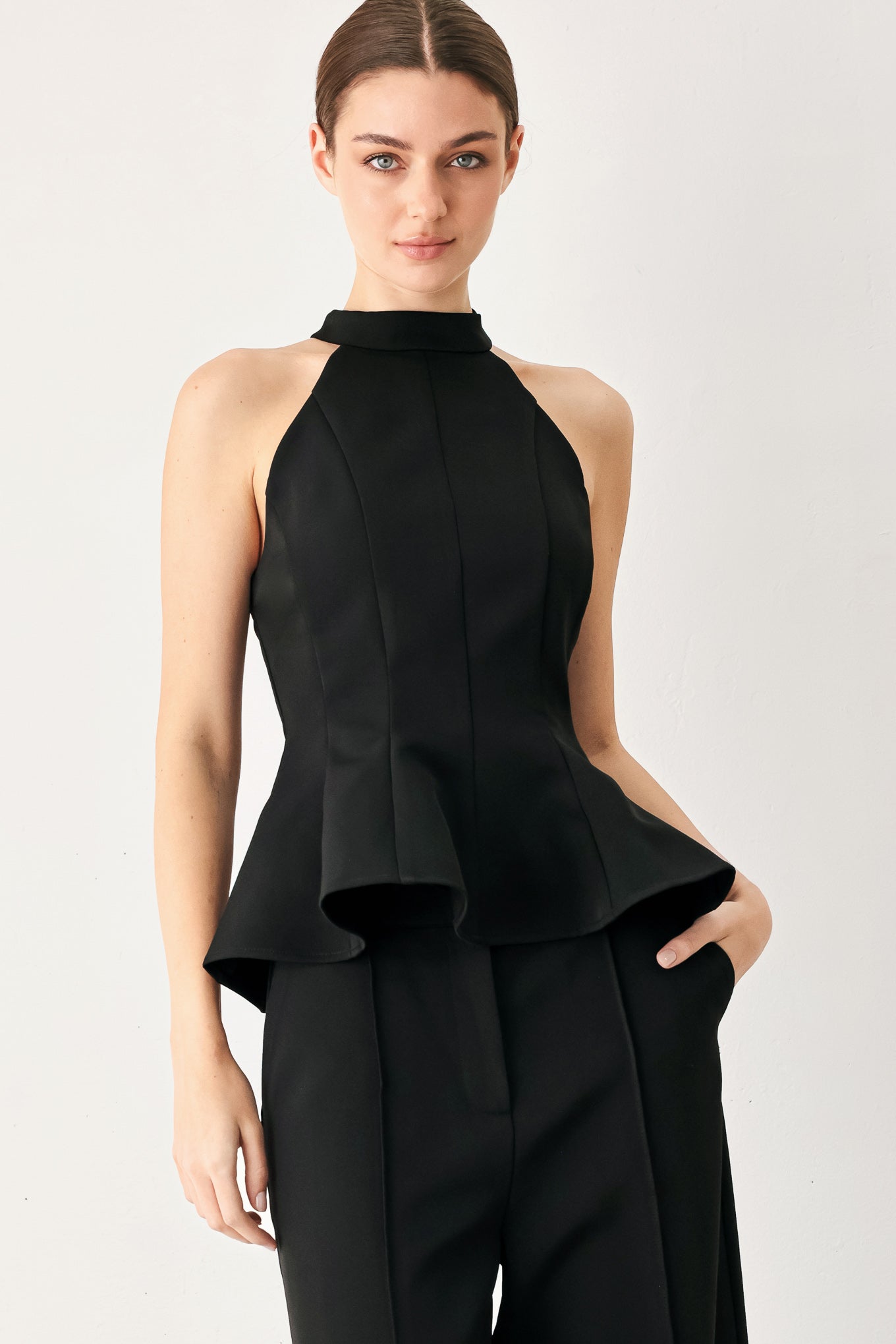 BLACK POWER WOVEN TOP