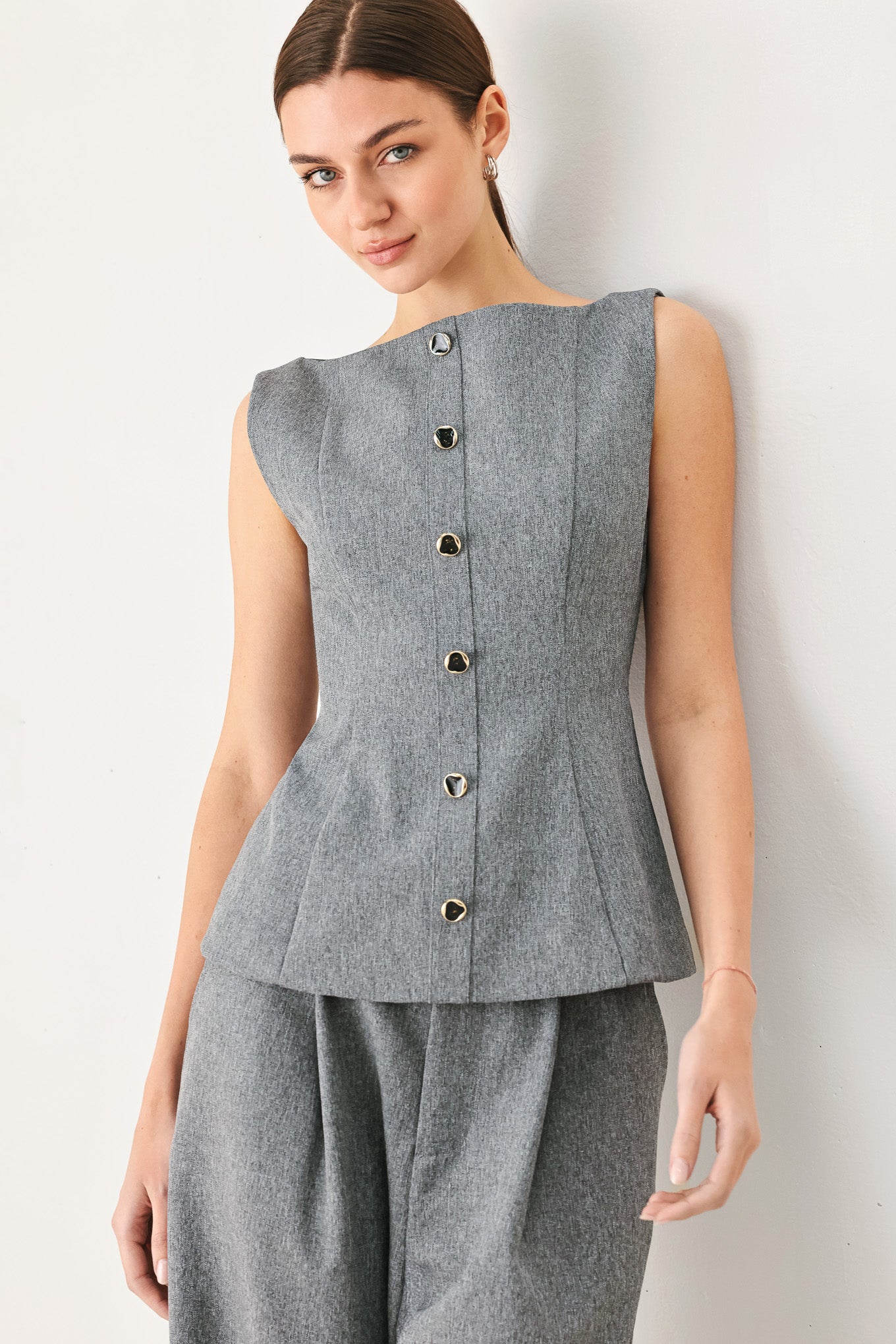 GRANITE FLOW WOVEN TOP