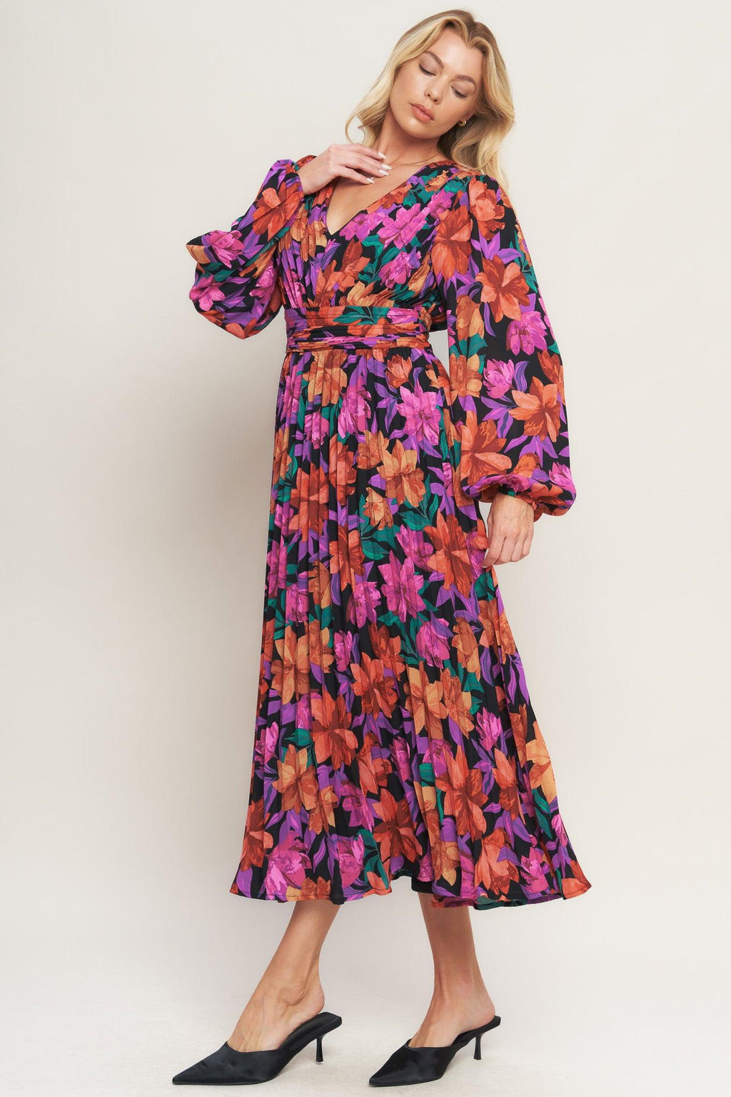 OUR BEAUTIFUL LOVE WOVEN MIDI DRESS