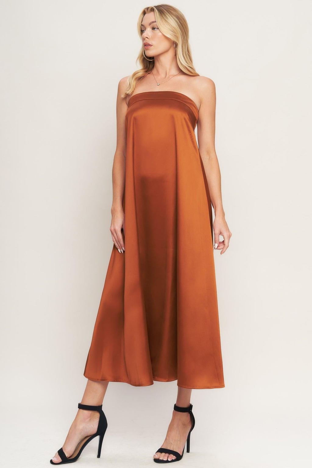 FROSTY ELEGANCE WOVEN MIDI DRESS