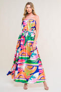 SUMMERY INCLINATION WOVEN MIDI DRESS