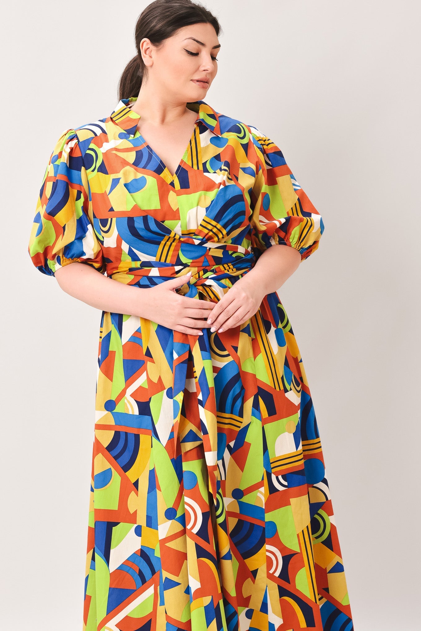 SATURDAY FEELINGS WOVEN MIDI DRESS