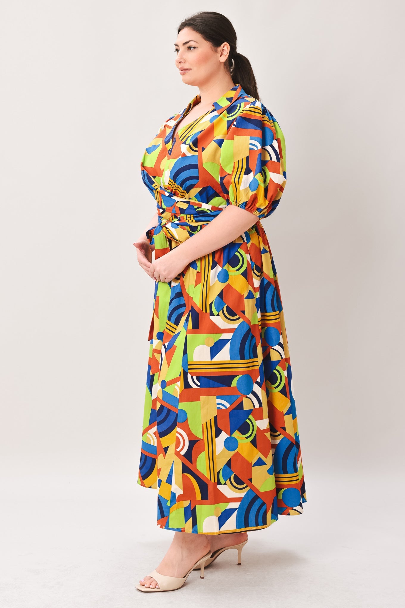 SATURDAY FEELINGS WOVEN MIDI DRESS