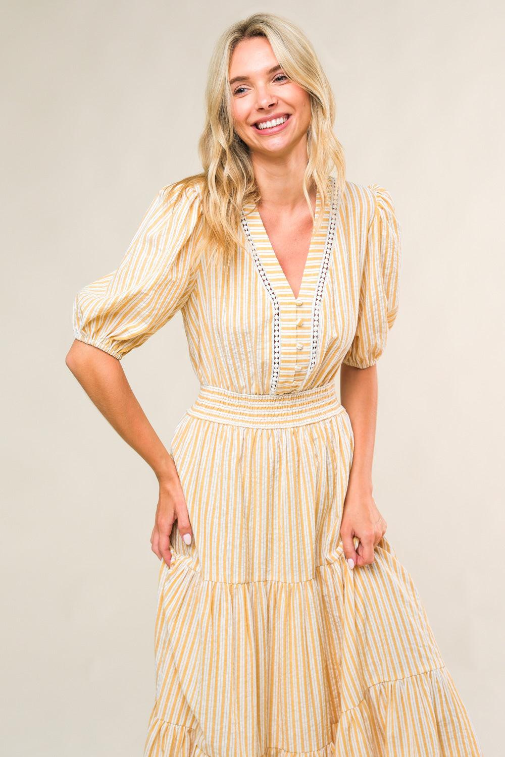 WITH THE GIRLS WOVEN MIDI DRESS