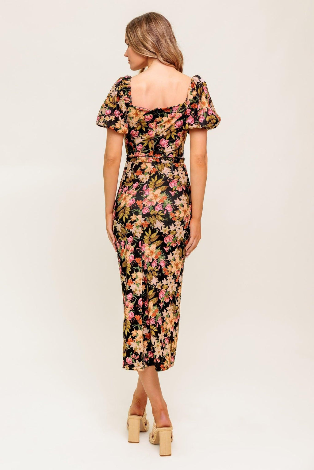 SWEET AT HEART WOVEN MIDI DRESS