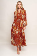 BLOOMING RADIANCE WOVEN MIDI DRESS