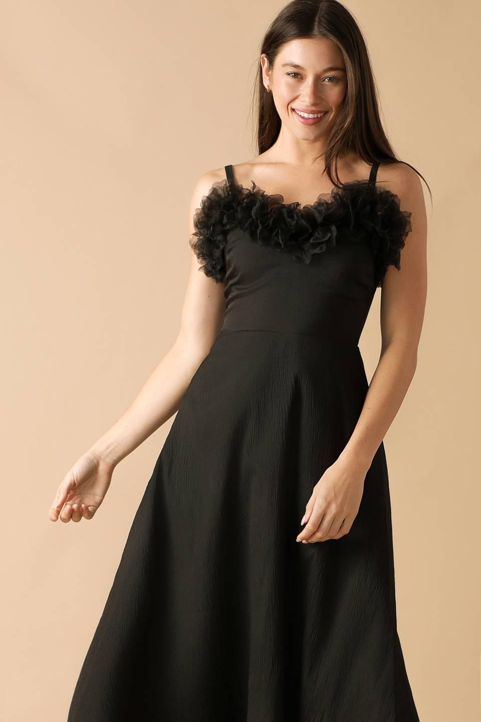 WHISPERING PINES WOVEN MIDI DRESS