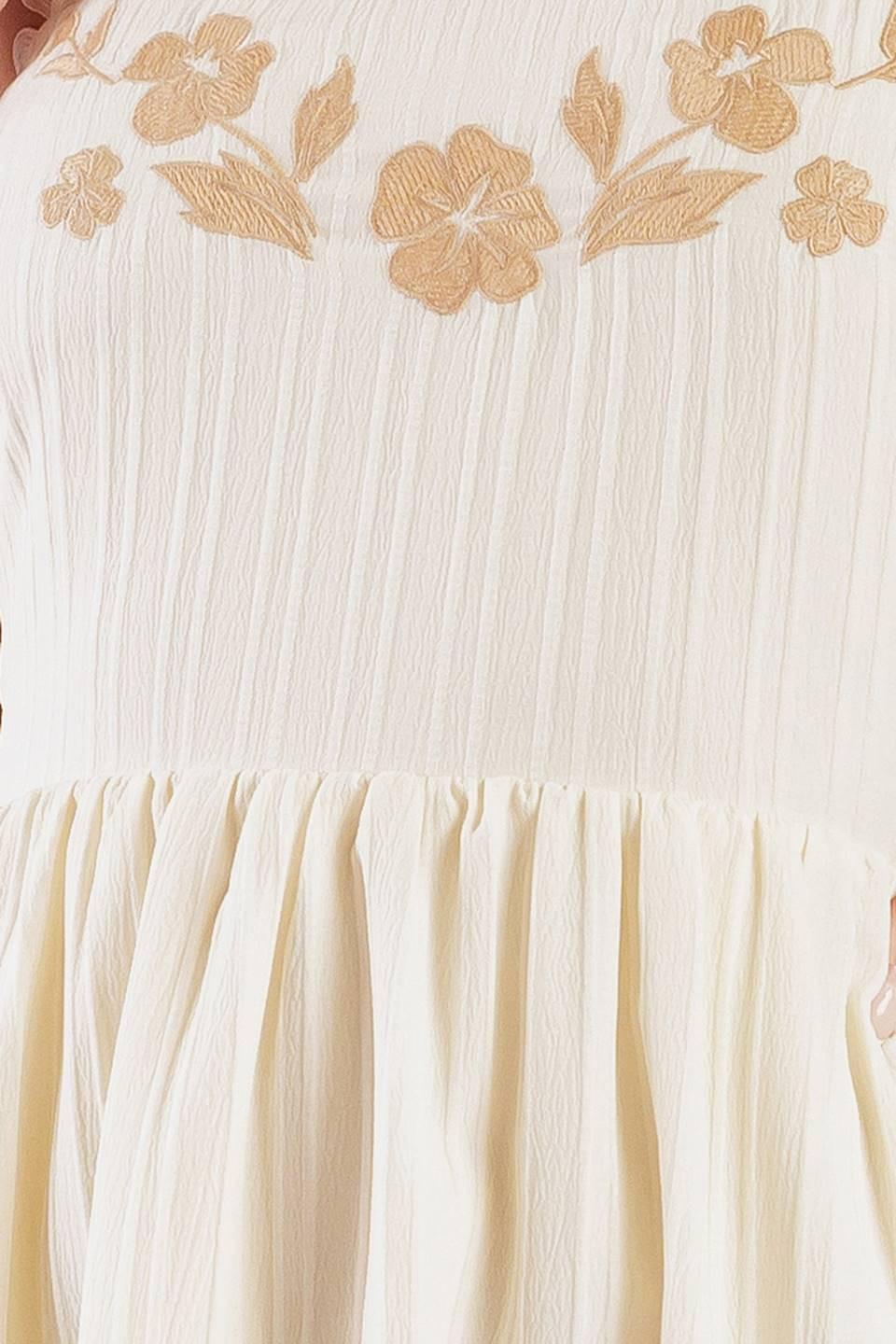TOTAL CRUSH CREAM WOVEN MIDI DRESS