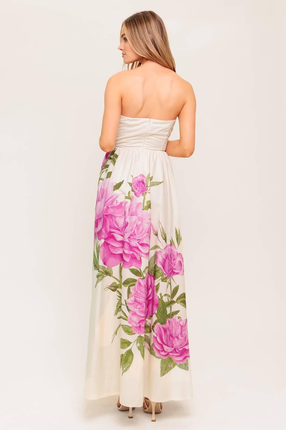 CAUGHT IN THE BREEZE FLORAL WOVEN MAXI DRESS