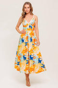 DAWN PETAL KISS WOVEN MIDI DRESS