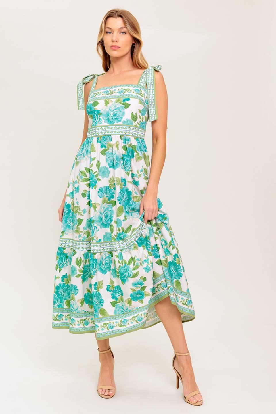 WRITTEN IN THE SKY WOVEN MIDI DRESS