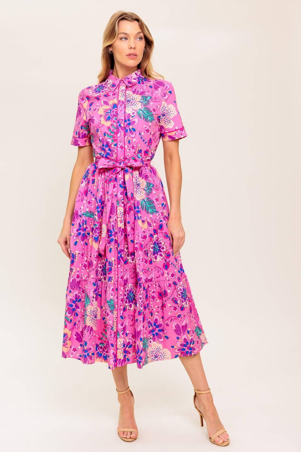 CELESTIAL SKIES WOVEN MIDI DRESS