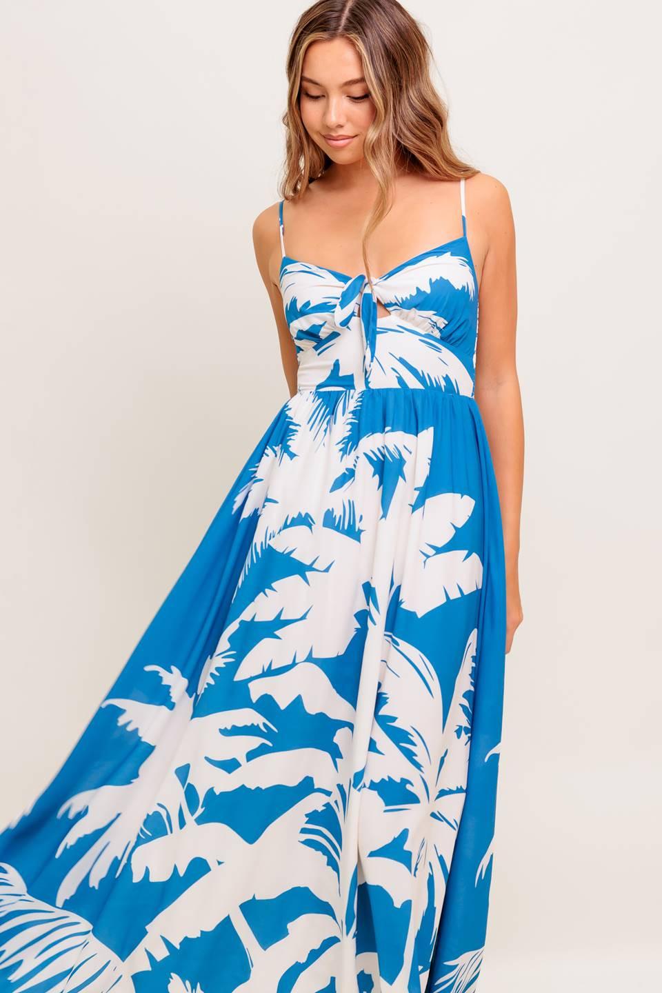 SLOW MORNINGS NAVY WOVEN MAXI DRESS