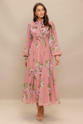BLUSH BOTANICA WOVEN MIDI DRESS