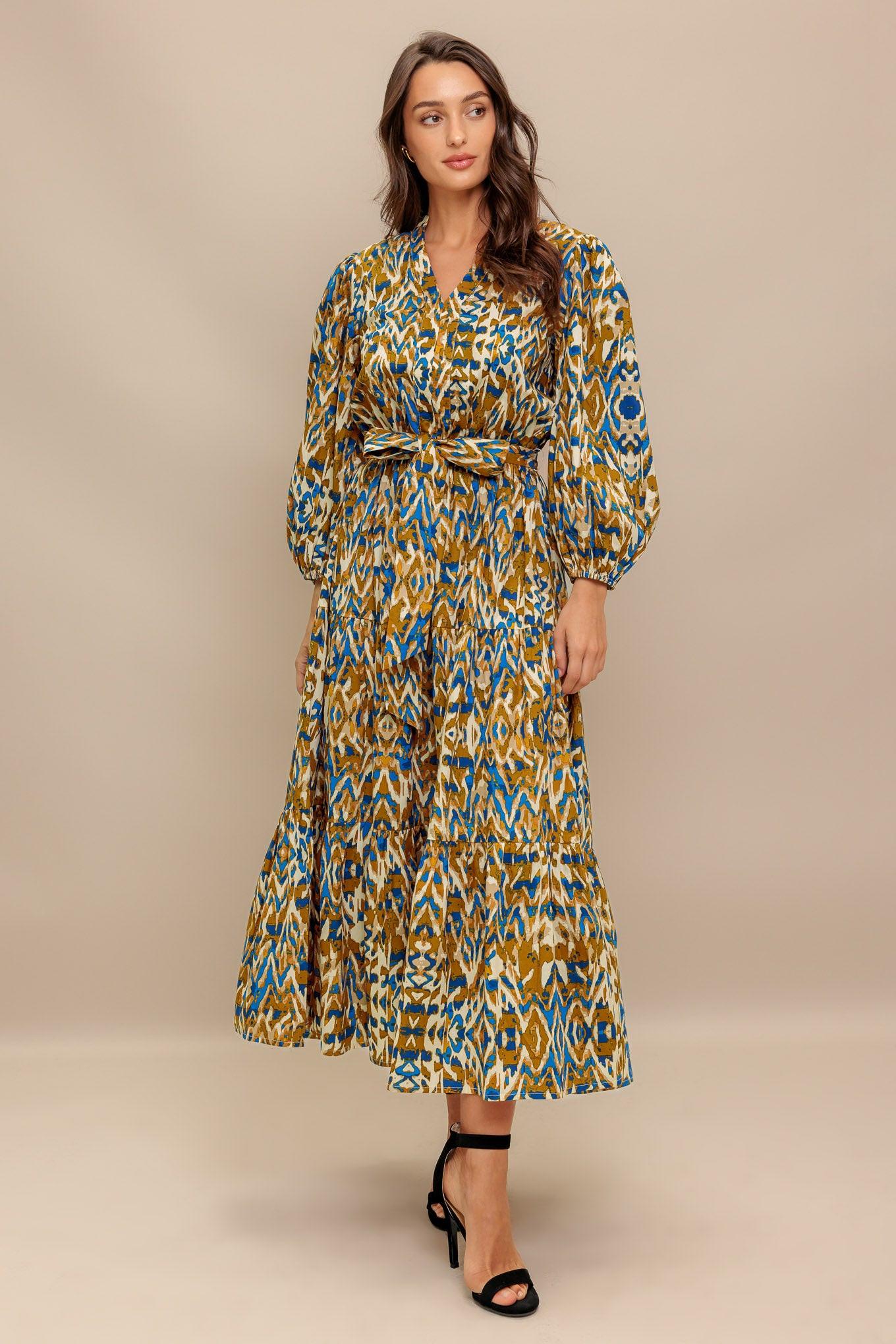 TERRA VISION WOVEN MIDI DRESS
