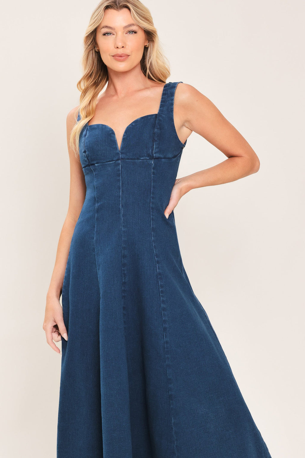 BLUE HOUR DENIM MIDI DRESS