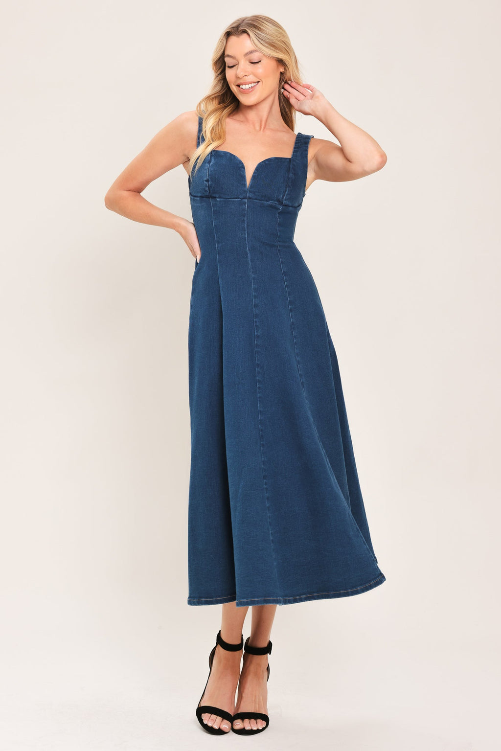 BLUE HOUR DENIM MIDI DRESS