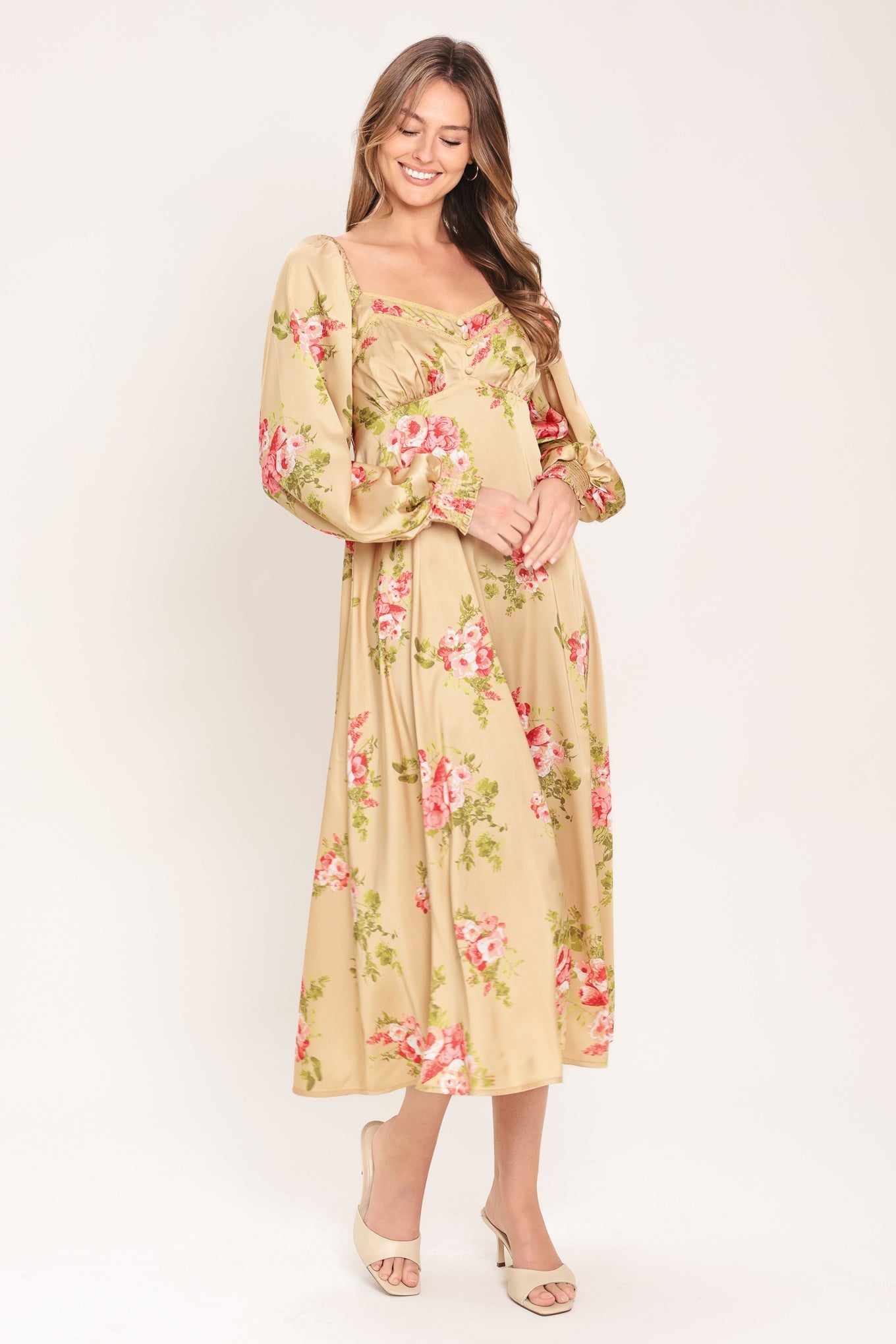 ENGLISH GARDEN WOVEN MIDI DRESS