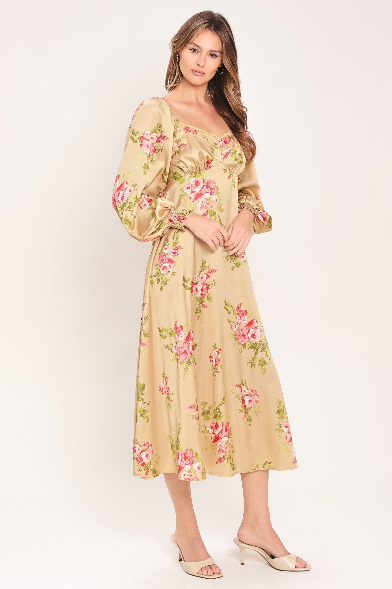 ENGLISH GARDEN WOVEN MIDI DRESS