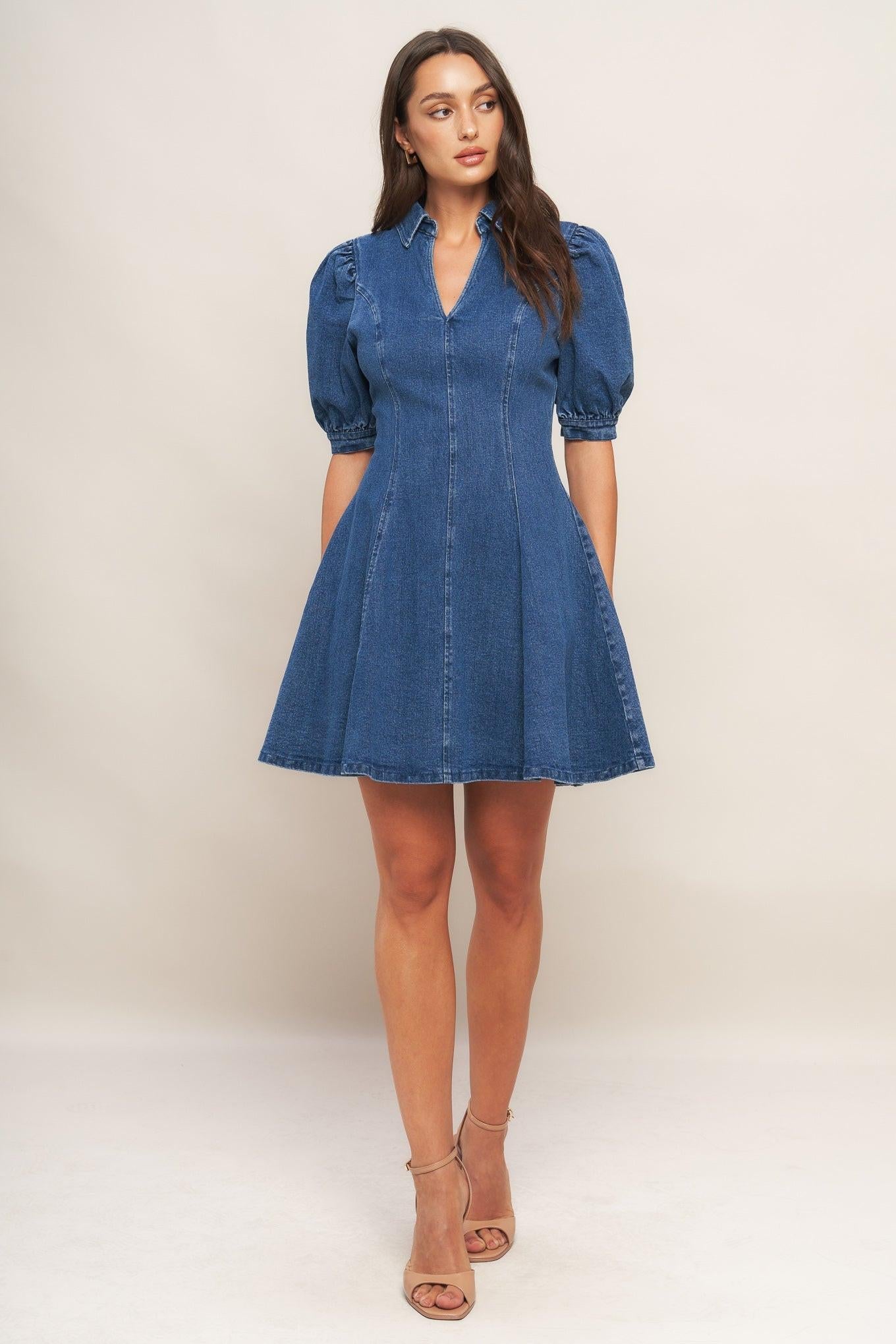 WESTWOOD CHARM DENIM MINI DRESS