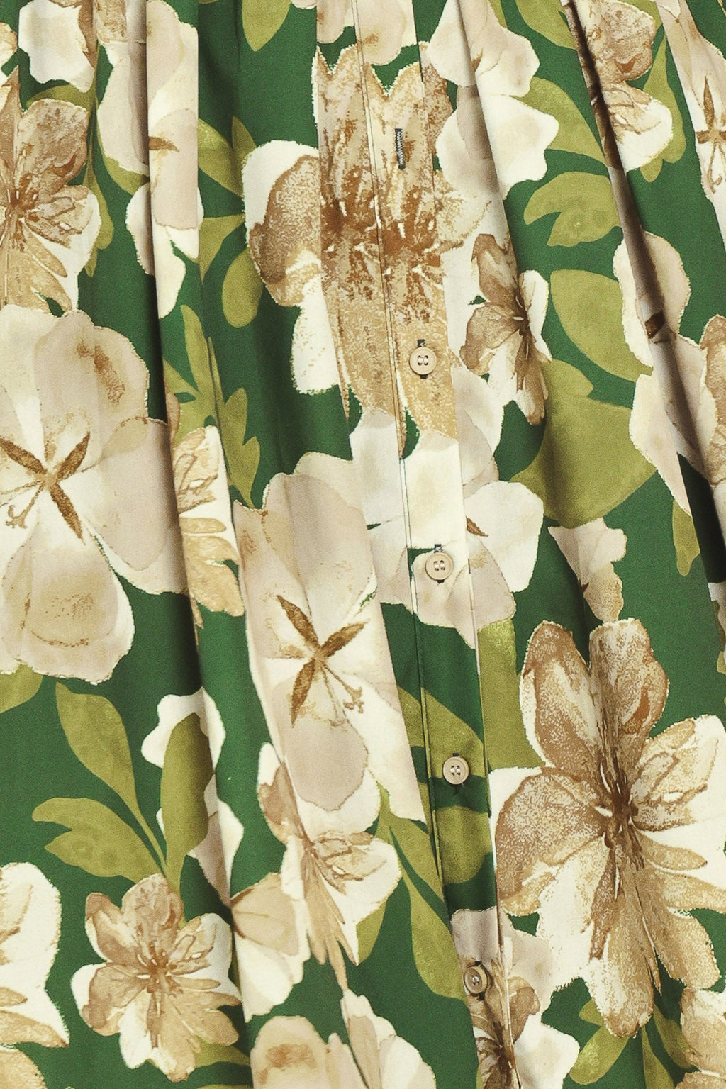 EVERGREEN CAMELLIA DREAM WOVEN MIDI SHIRT DRESS