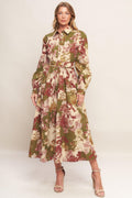 COUNTRY ROMANCE WOVEN MIDI DRESS