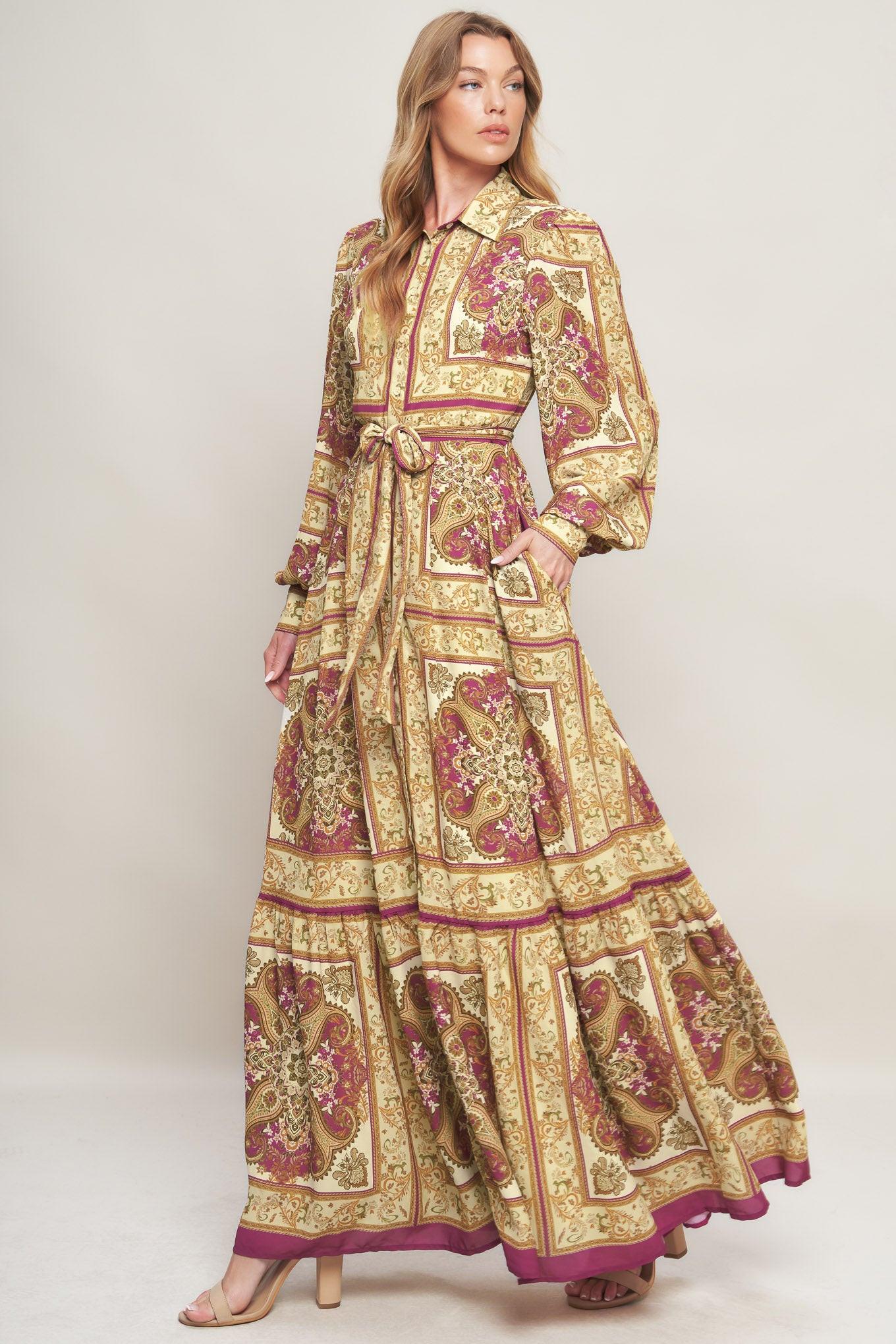 ROYAL BOHO ENERGY WOVEN MAXI DRESS