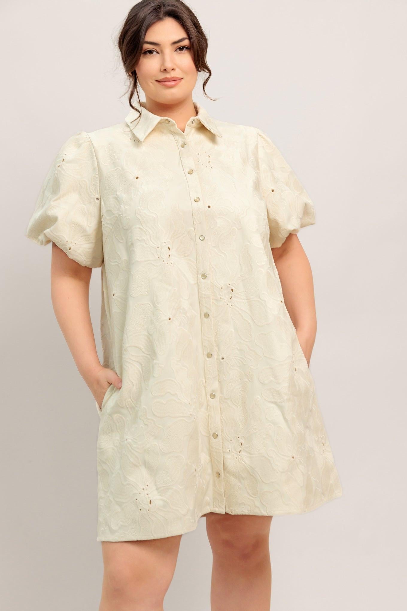 BREATHABLE WEAVE WOVEN MINI DRESS