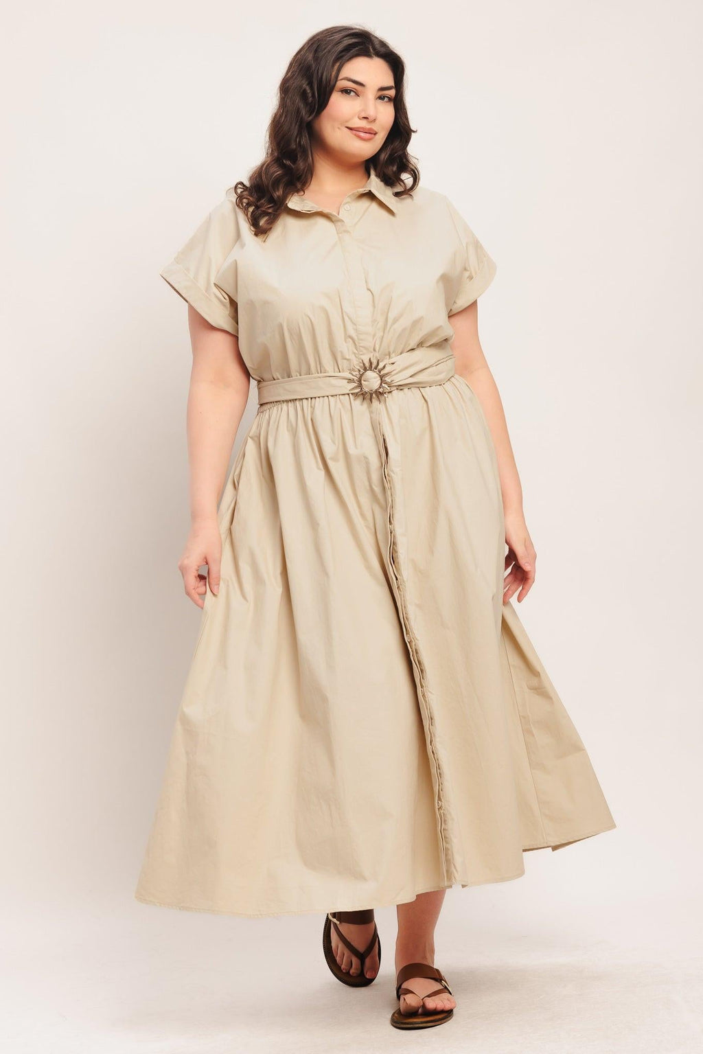 BARE ELEGANCE WOVEN MIDI DRESS