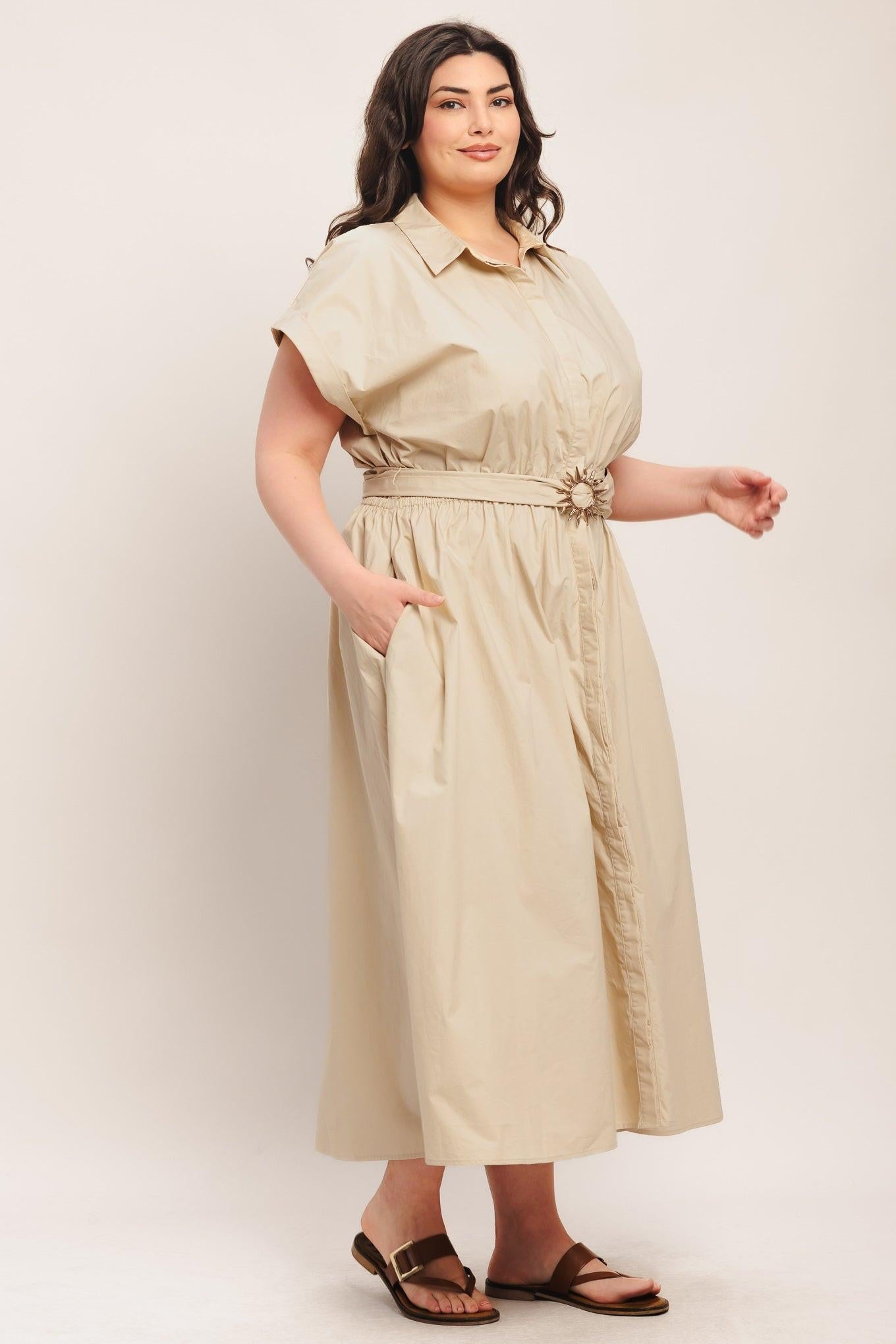 BARE ELEGANCE WOVEN MIDI DRESS