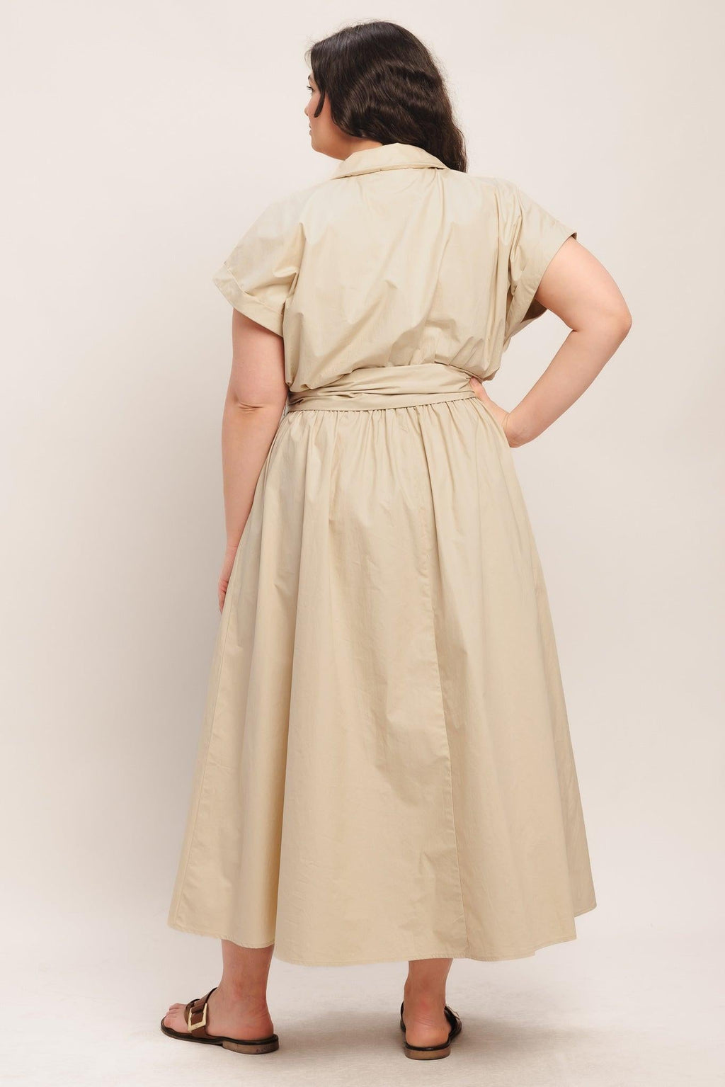 BARE ELEGANCE WOVEN MIDI DRESS
