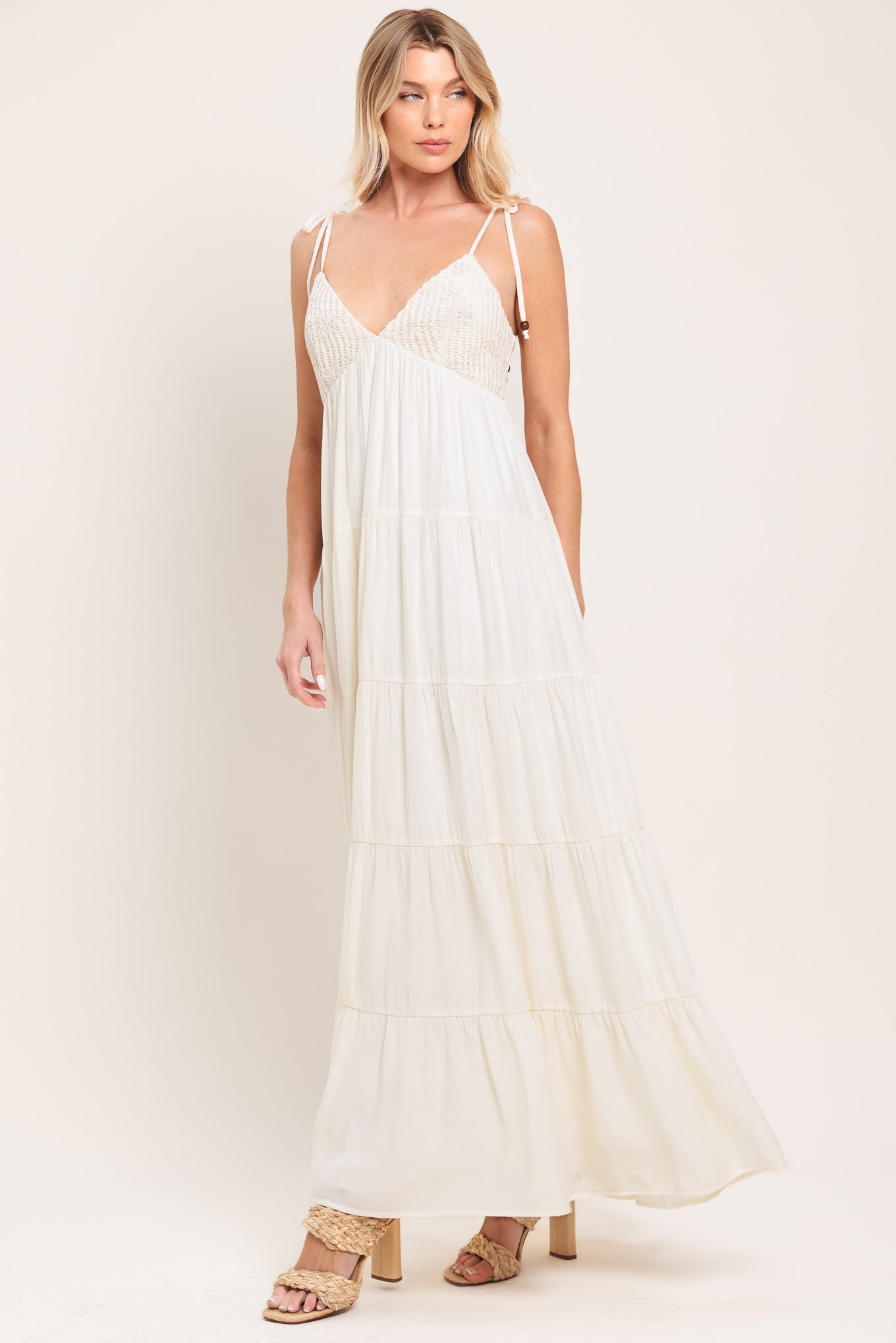 AZURE REVERIE WOVEN MAXI DRESS