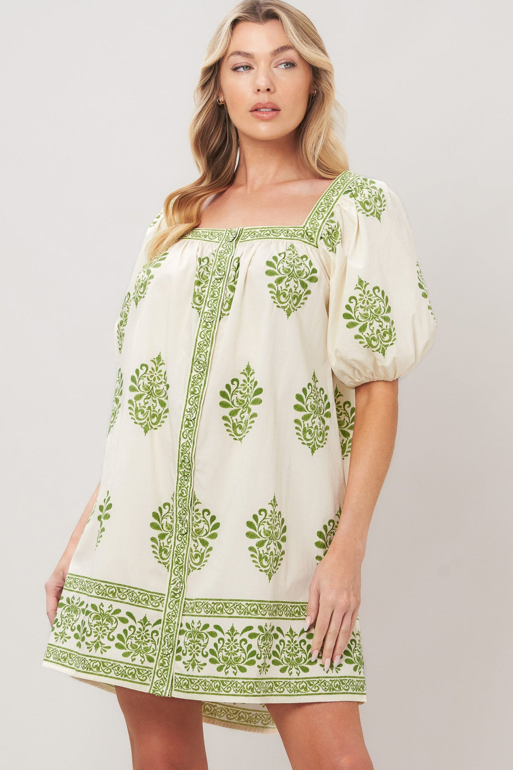 SWEET MEADOW WOVEN MINI DRESS