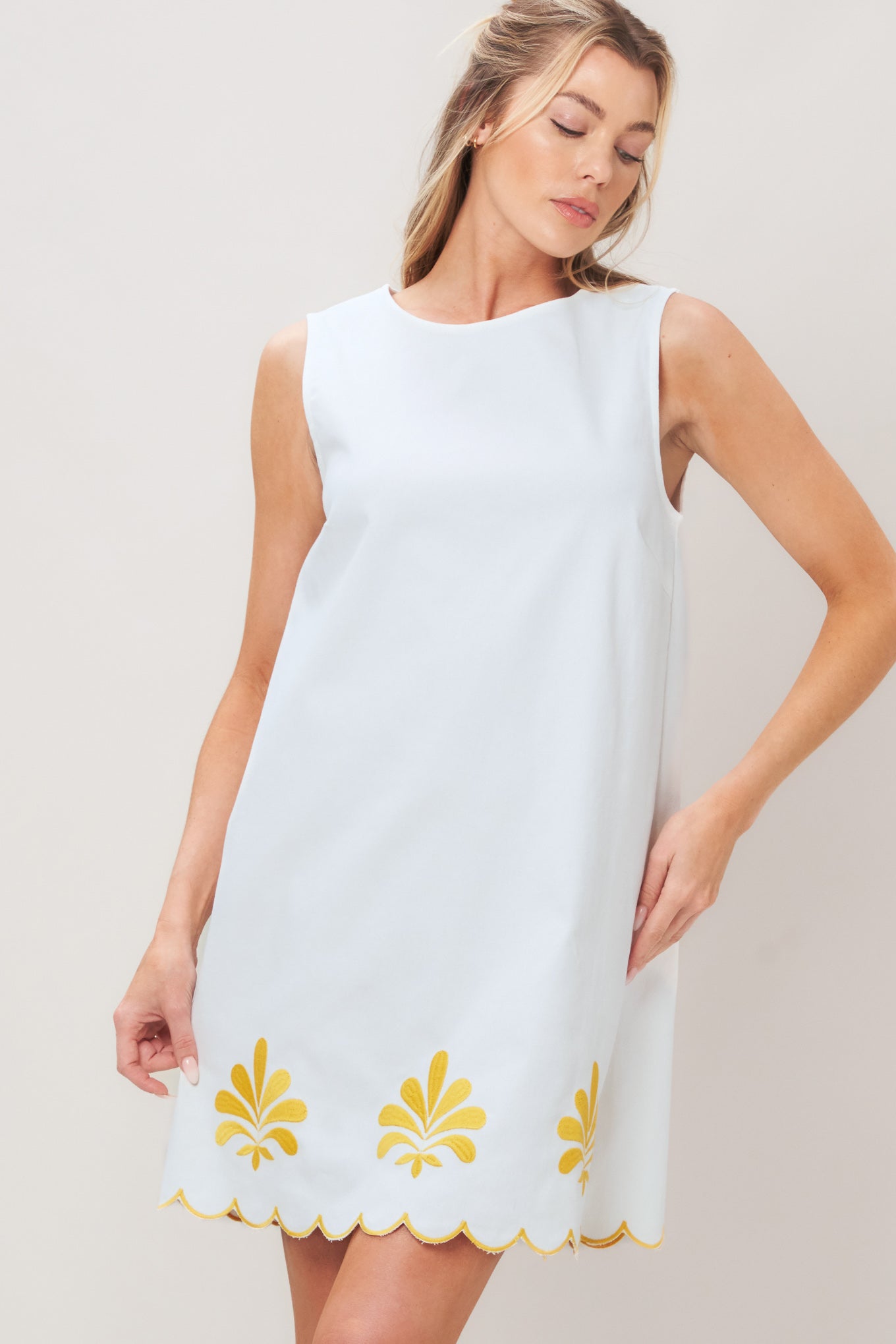 SWEET AS SUNSHINE WOVEN MINI DRESS