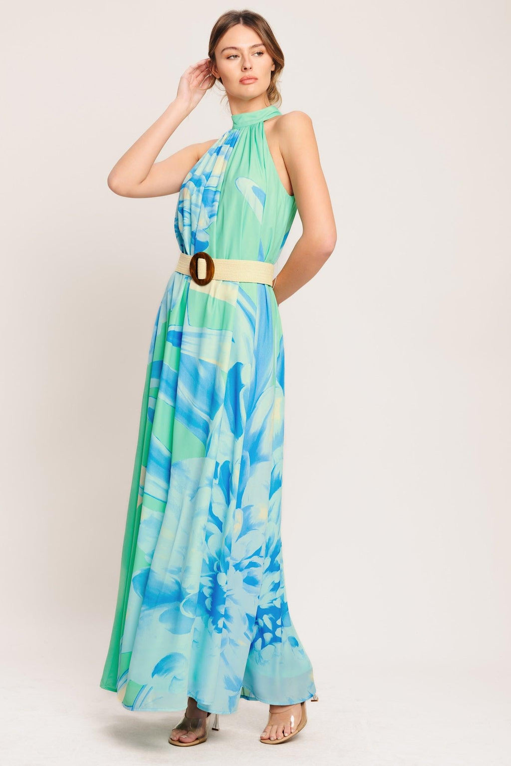 BLUE HORIZON WOVEN MAXI DRESS